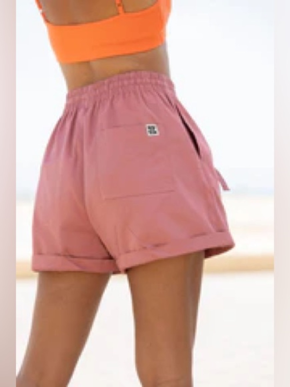 Lucy & Yak Charlie - Cotton Shorts in Dusky Pink - S (UK 8-10)